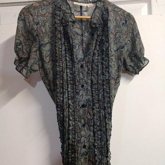 DKNY Jeans Green/Blue Paisley Two Piece Dress - Picture 10 of 15